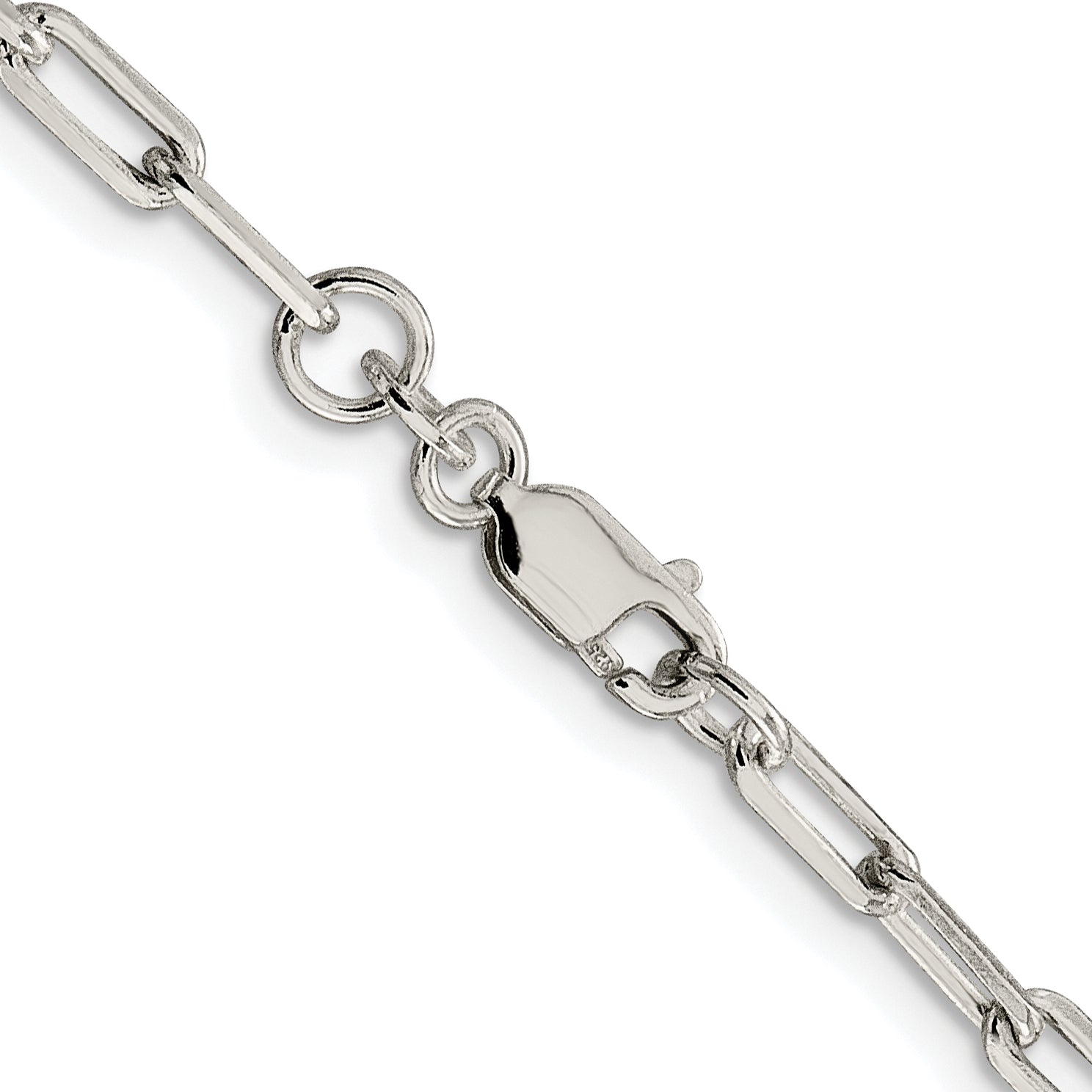 Sterling Silver Rhodium-plated 3.25mm Elongated Open Link Chain