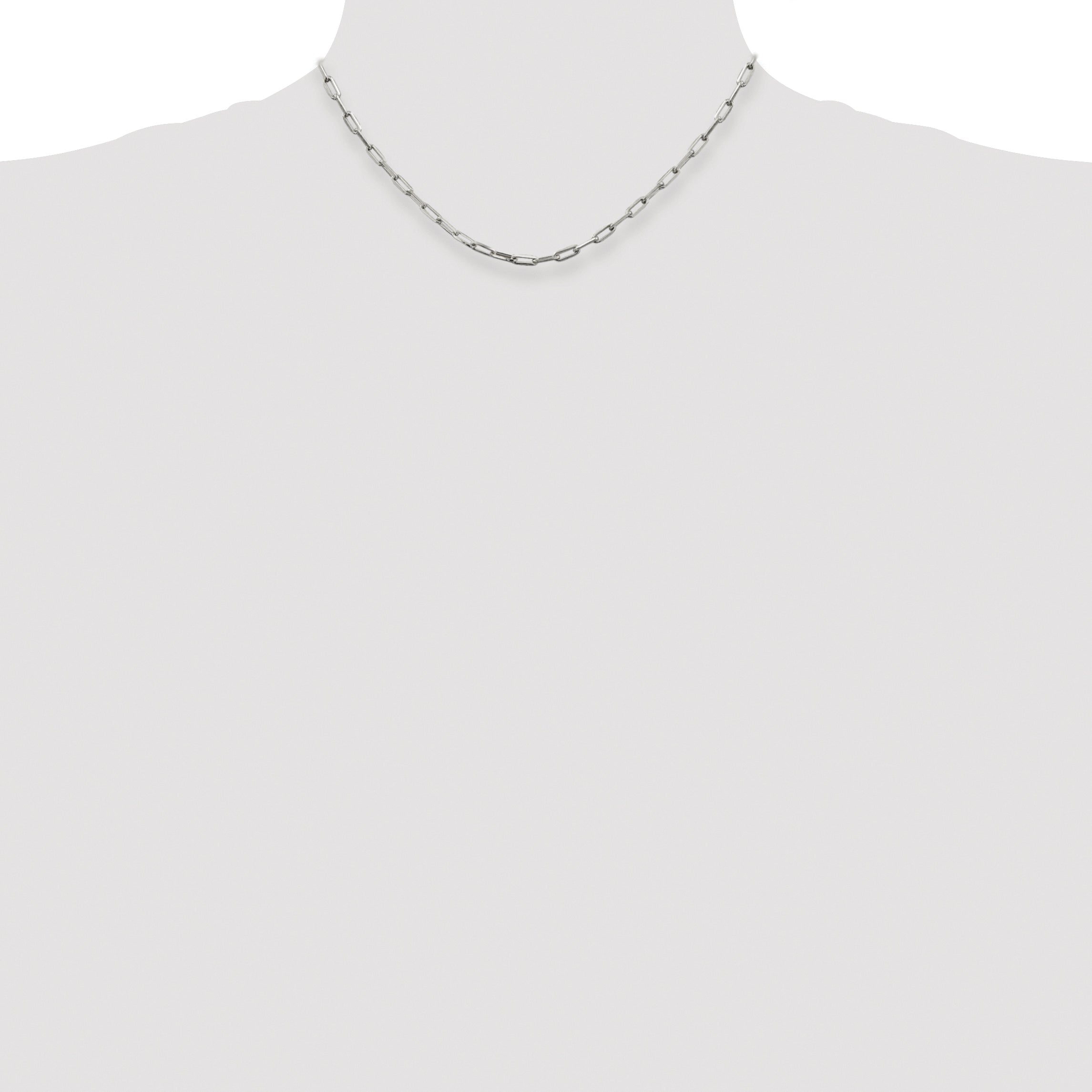 Sterling Silver Rhodium-plated 3.25mm Elongated Open Link Chain