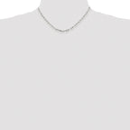 Sterling Silver Rhodium-plated 3.25mm Elongated Open Link Chain