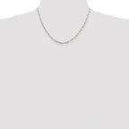 Sterling Silver Rhodium-plated 3.25mm Elongated Open Link Chain