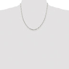 Sterling Silver Rhodium-plated 3.25mm Elongated Open Link Chain