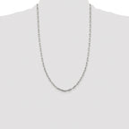 Sterling Silver Rhodium-plated 3.25mm Elongated Open Link Chain