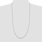Sterling Silver Rhodium-plated 3.25mm Elongated Open Link Chain