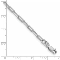 Sterling Silver Rhodium-plated 3.25mm Elongated Open Link Chain