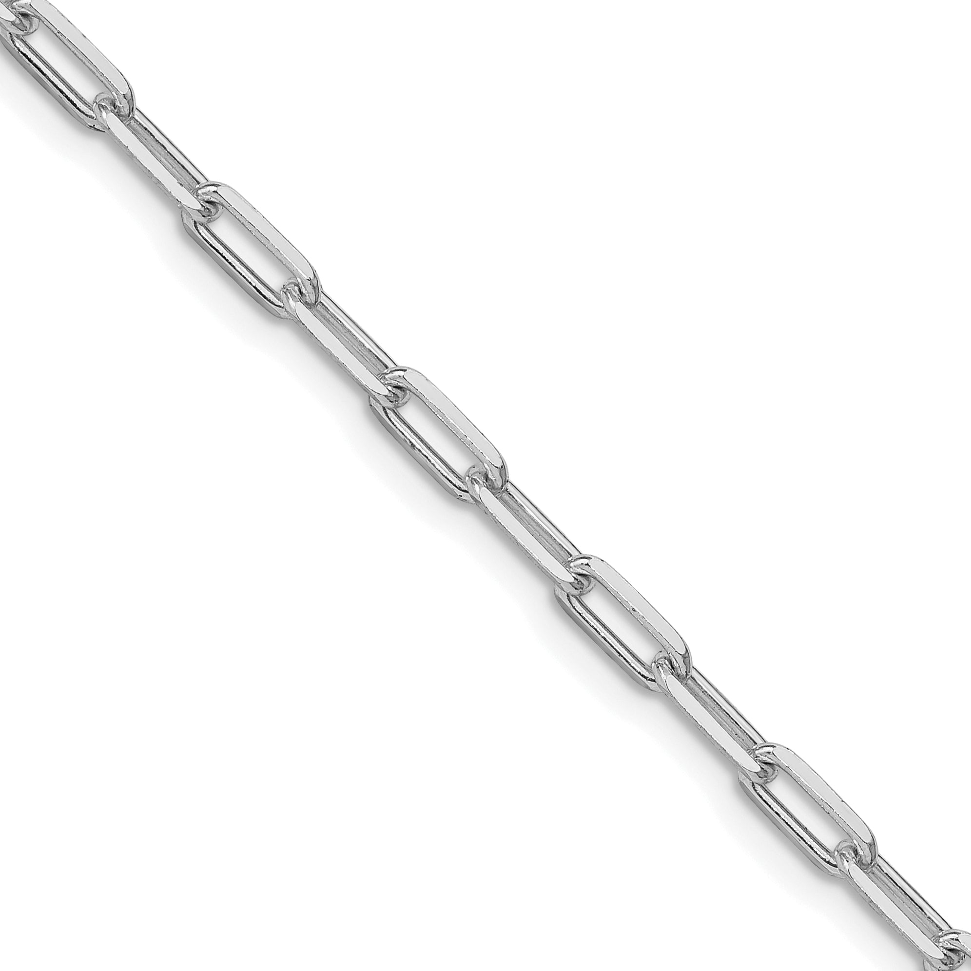 Sterling Silver Rhodium-plated 3.25mm Elongated Open Link Chain
