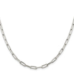 Sterling Silver Rhodium-plated 4.25mm Elongated Open Link Chain
