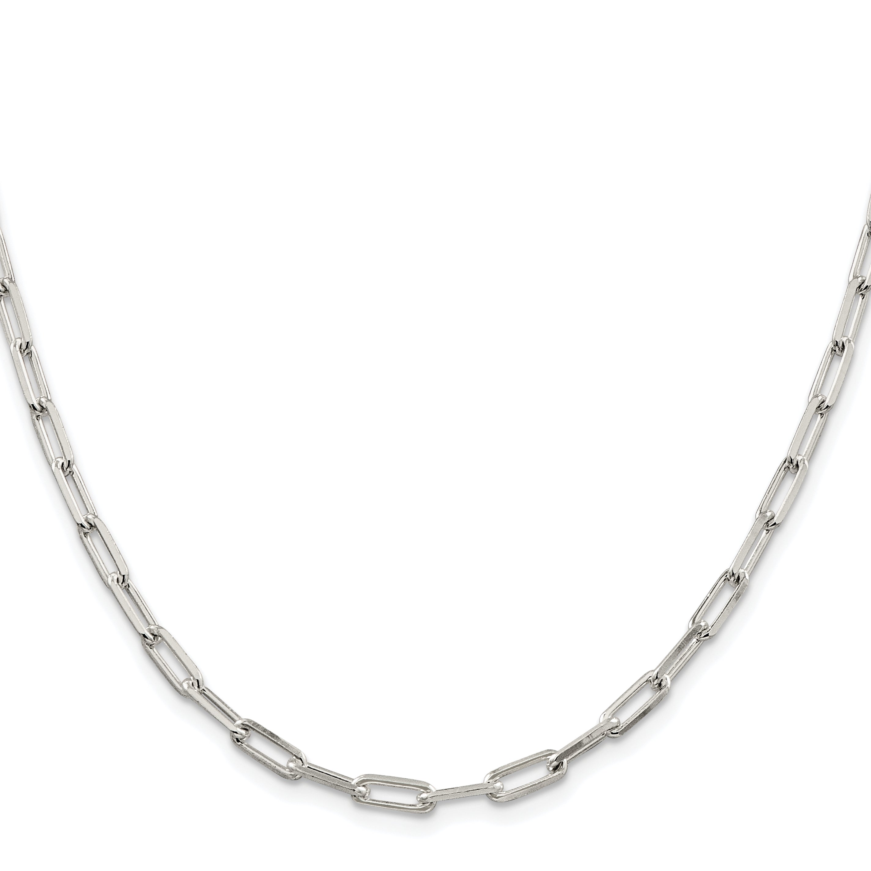 Sterling Silver Rhodium-plated 4.25mm Elongated Open Link Chain
