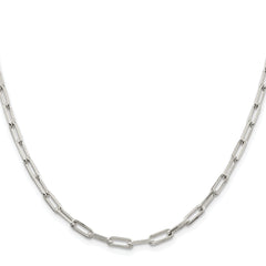 Sterling Silver Rhodium-plated 4.25mm Elongated Open Link Chain