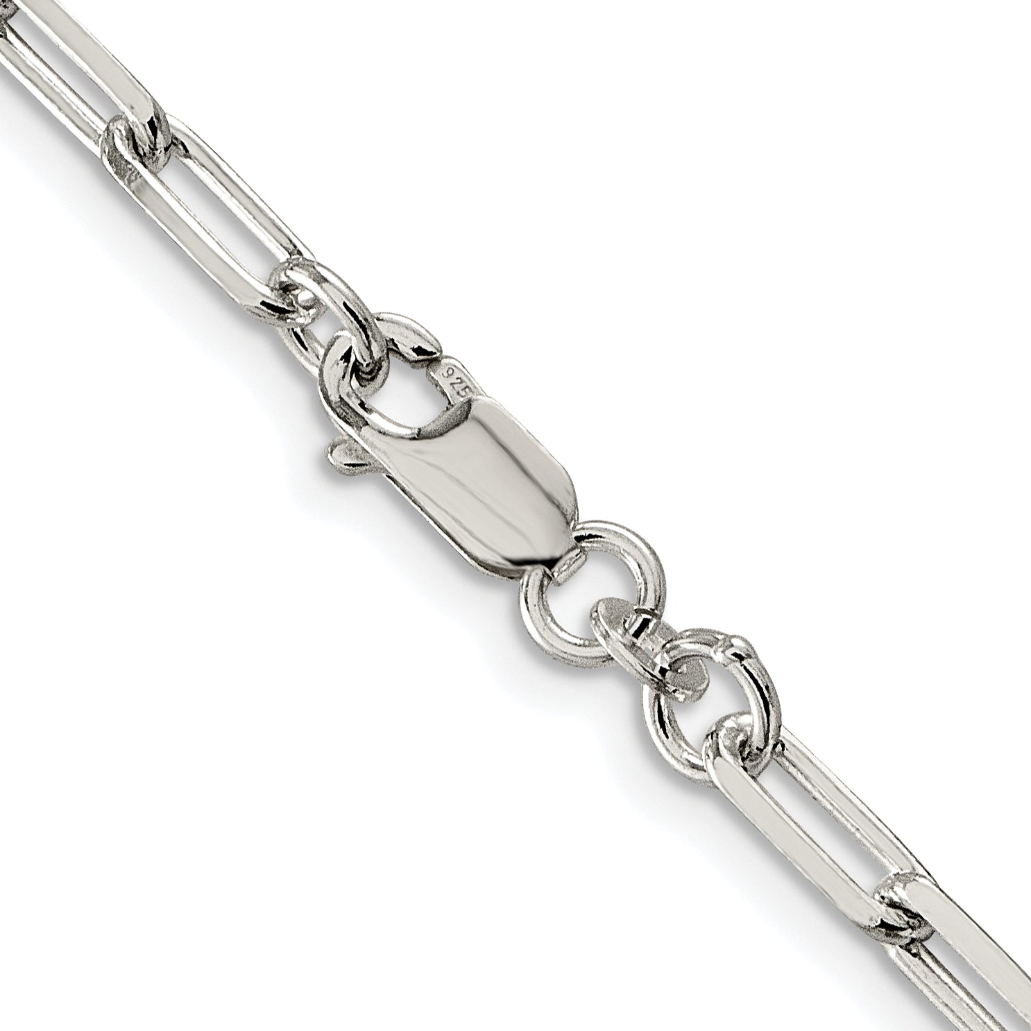 Sterling Silver Rhodium-plated 4.25mm Elongated Open Link Chain