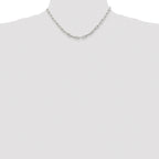 Sterling Silver Rhodium-plated 4.25mm Elongated Open Link Chain