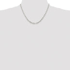 Sterling Silver Rhodium-plated 4.25mm Elongated Open Link Chain