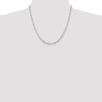 Sterling Silver Rhodium-plated 4.25mm Elongated Open Link Chain