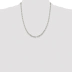 Sterling Silver Rhodium-plated 4.25mm Elongated Open Link Chain