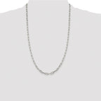 Sterling Silver Rhodium-plated 4.25mm Elongated Open Link Chain