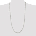 Sterling Silver Rhodium-plated 4.25mm Elongated Open Link Chain