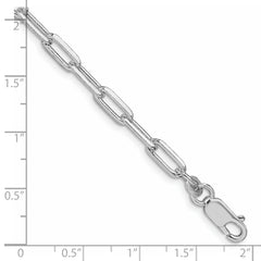 Sterling Silver Rhodium-plated 4.25mm Elongated Open Link Chain
