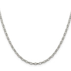 Sterling Silver 3mm Fancy Patterned Rolo Chain