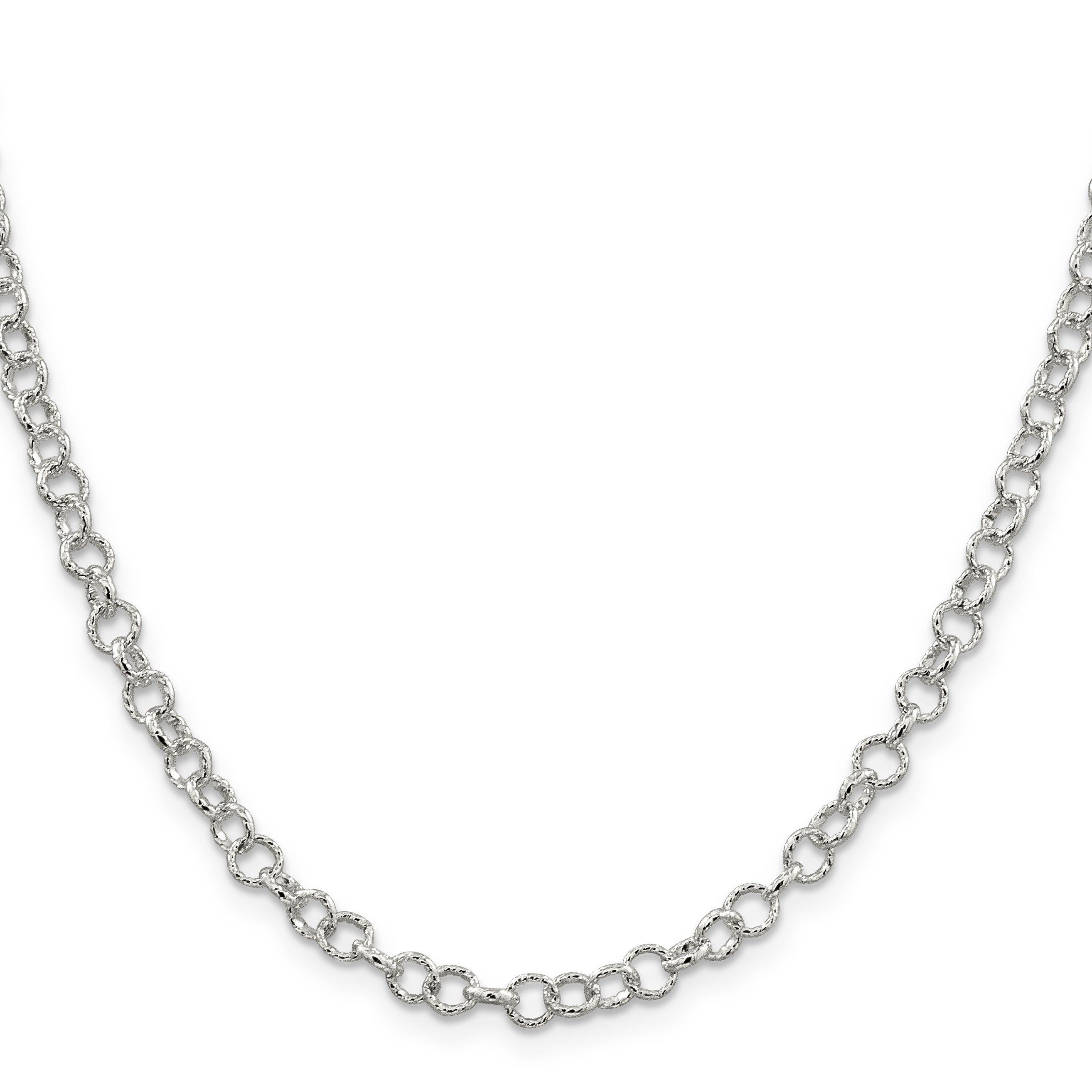Sterling Silver 4.55mm Fancy Patterned Rolo Chain Secondary image