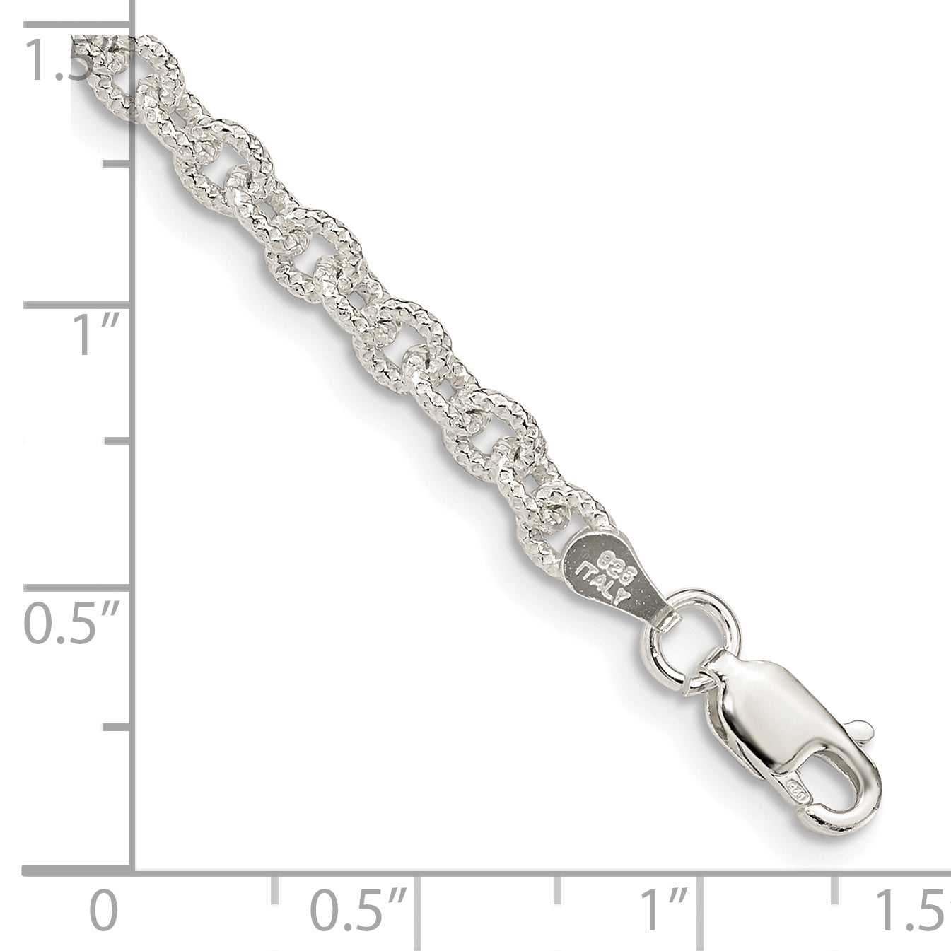 Sterling Silver 3.75mm Fancy Patterned Rolo Chain Secondary image