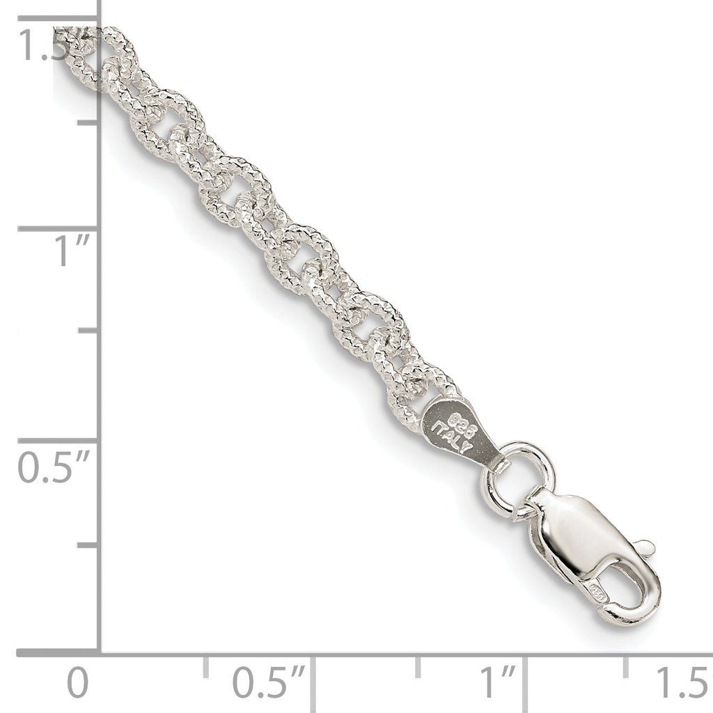 Sterling Silver 3.75mm Fancy Patterned Rolo Chain