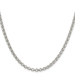 Sterling Silver Rhodium-plated 4mm Rolo Chain