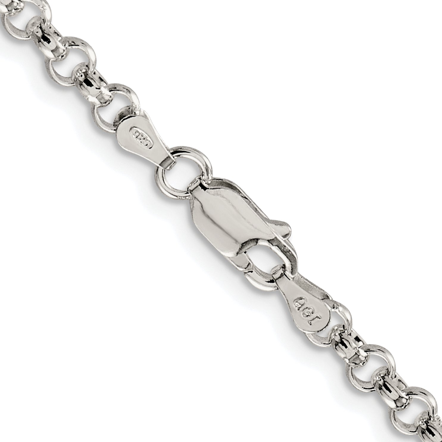 Sterling Silver Rhodium-plated 4mm Rolo Chain
