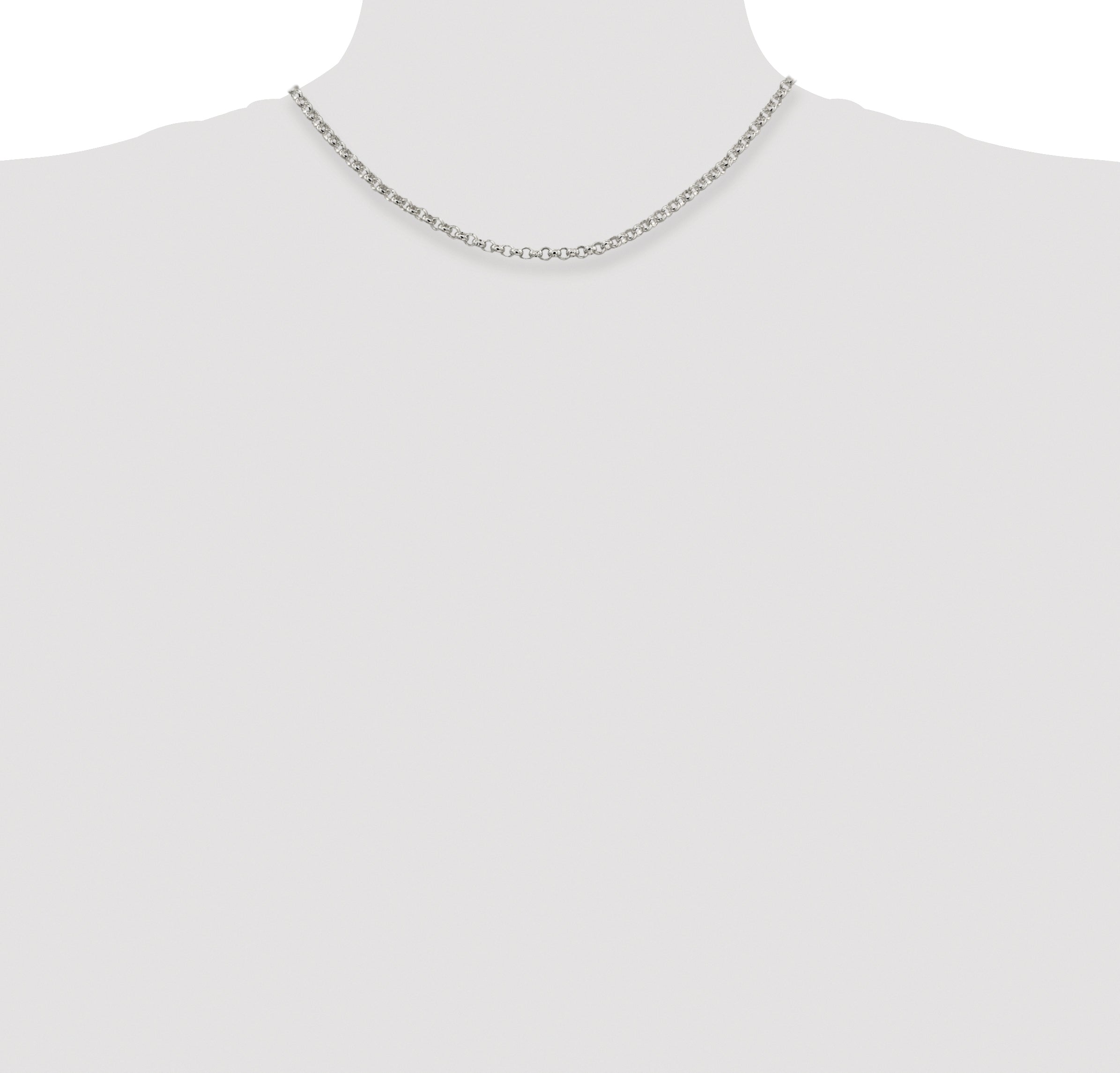 Sterling Silver Rhodium-plated 4mm Rolo Chain