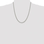 Sterling Silver Rhodium-plated 4mm Rolo Chain