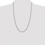 Sterling Silver Rhodium-plated 4mm Rolo Chain