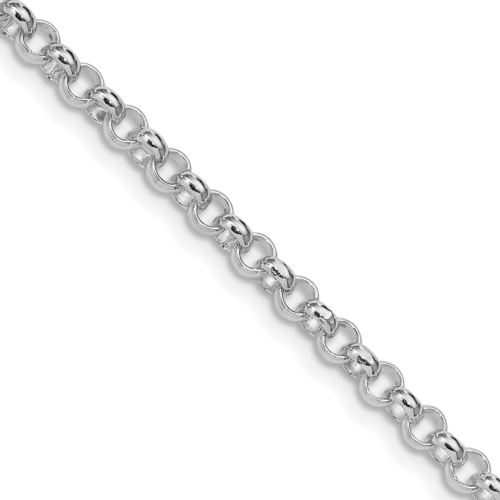 Sterling Silver Rhodium-plated 4mm Rolo Chain