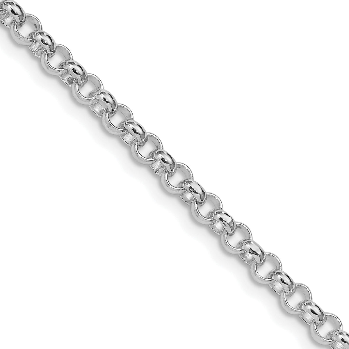 Sterling Silver Rhodium-plated 4mm Rolo Chain