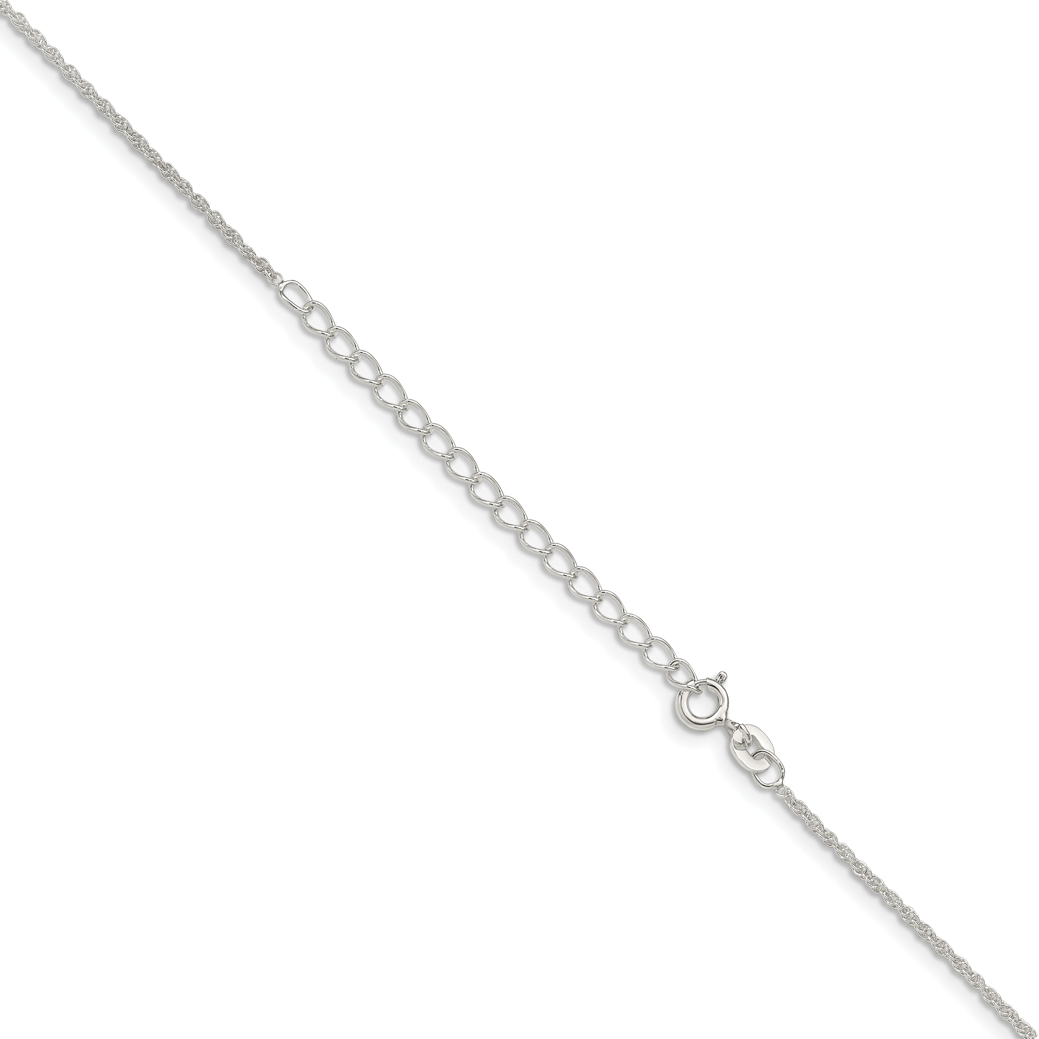Sterling Silver 1.3mm Loose Rope Chain With 2in ext.