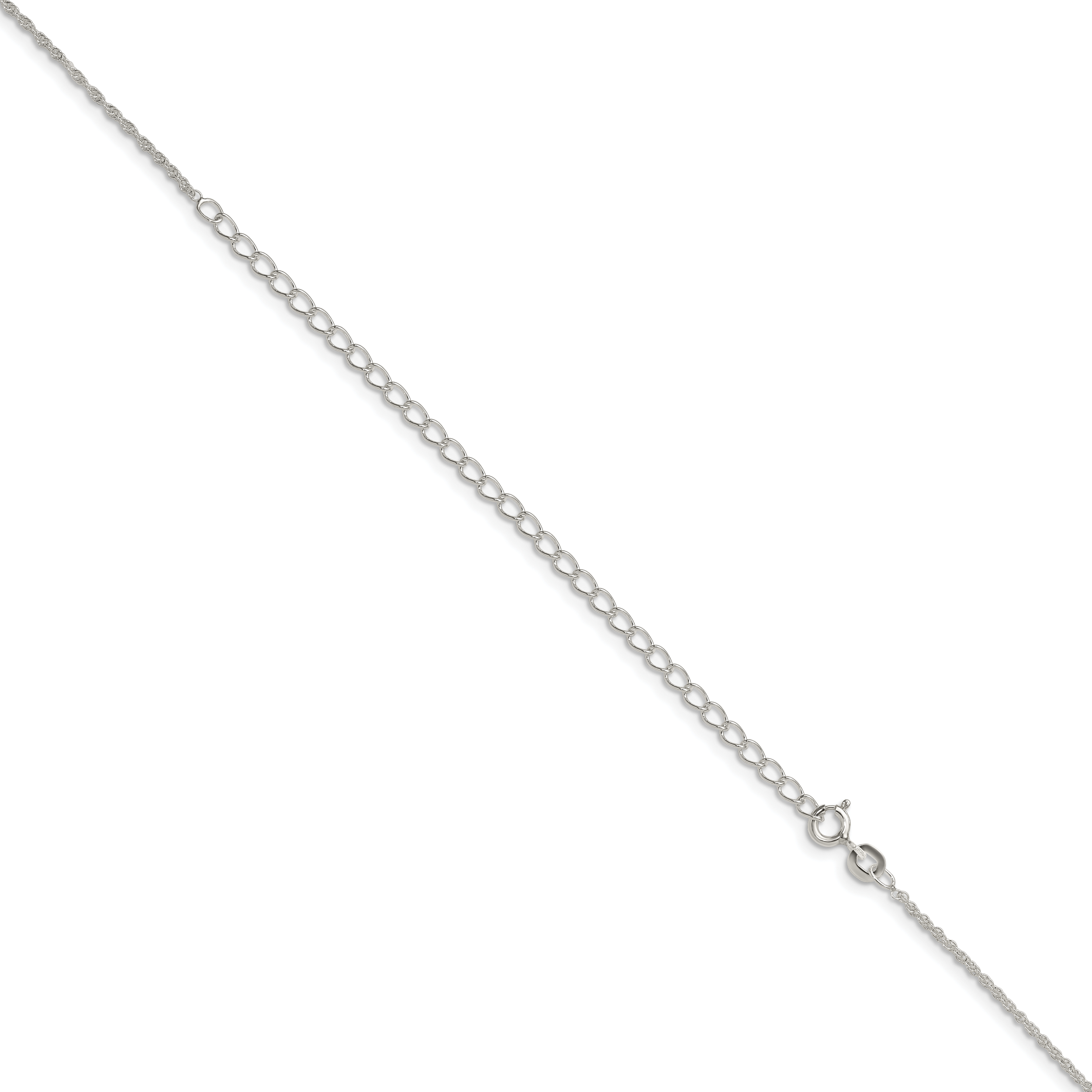 Sterling Silver 1.3mm Loose Rope Chain With Extension ext. Secondary image