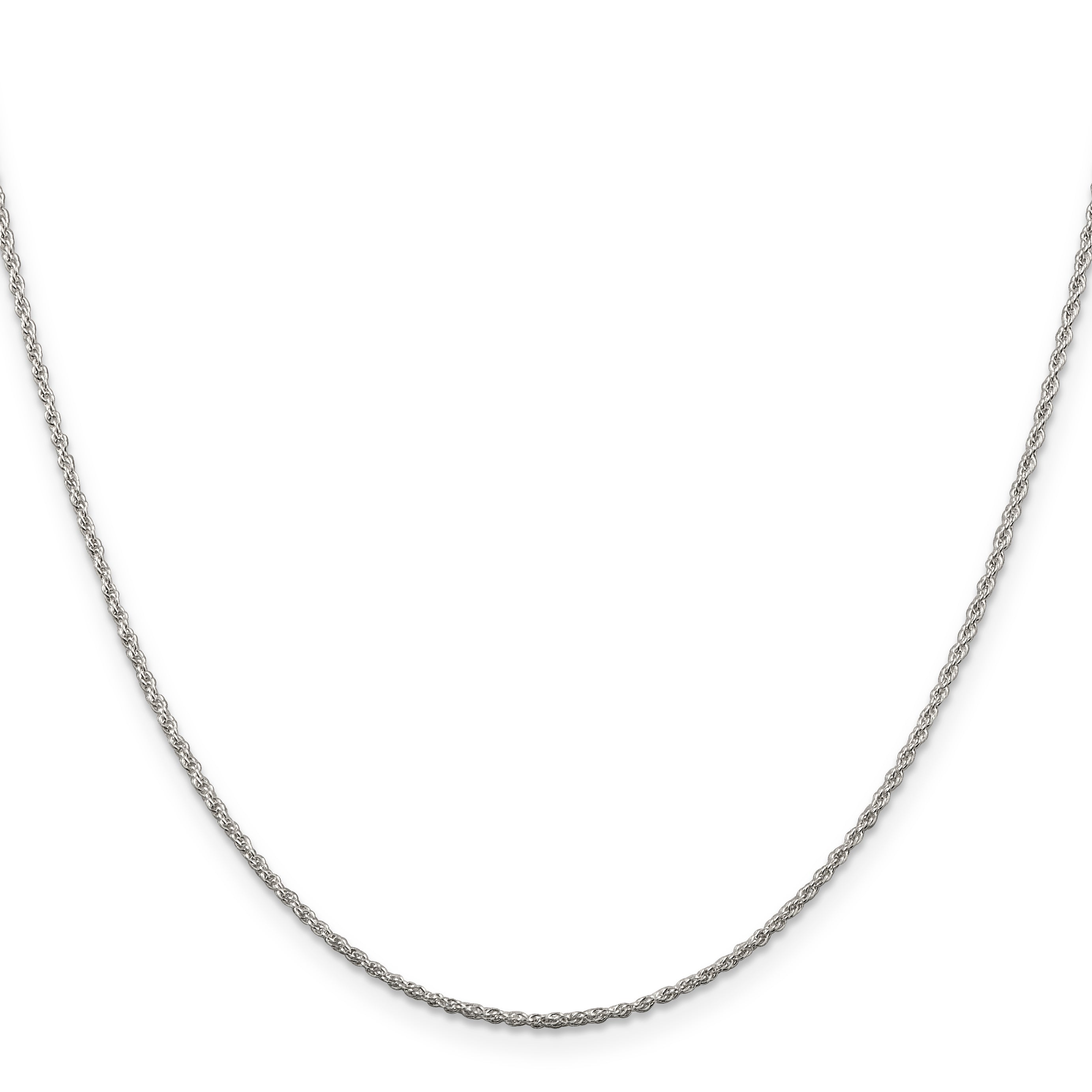 Sterling Silver Rhodium-plated 1.3mm Loose Rope Chain With 4in ext.