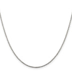 Sterling Silver Rhodium-plated 1.3mm Loose Rope Chain With 4in ext.