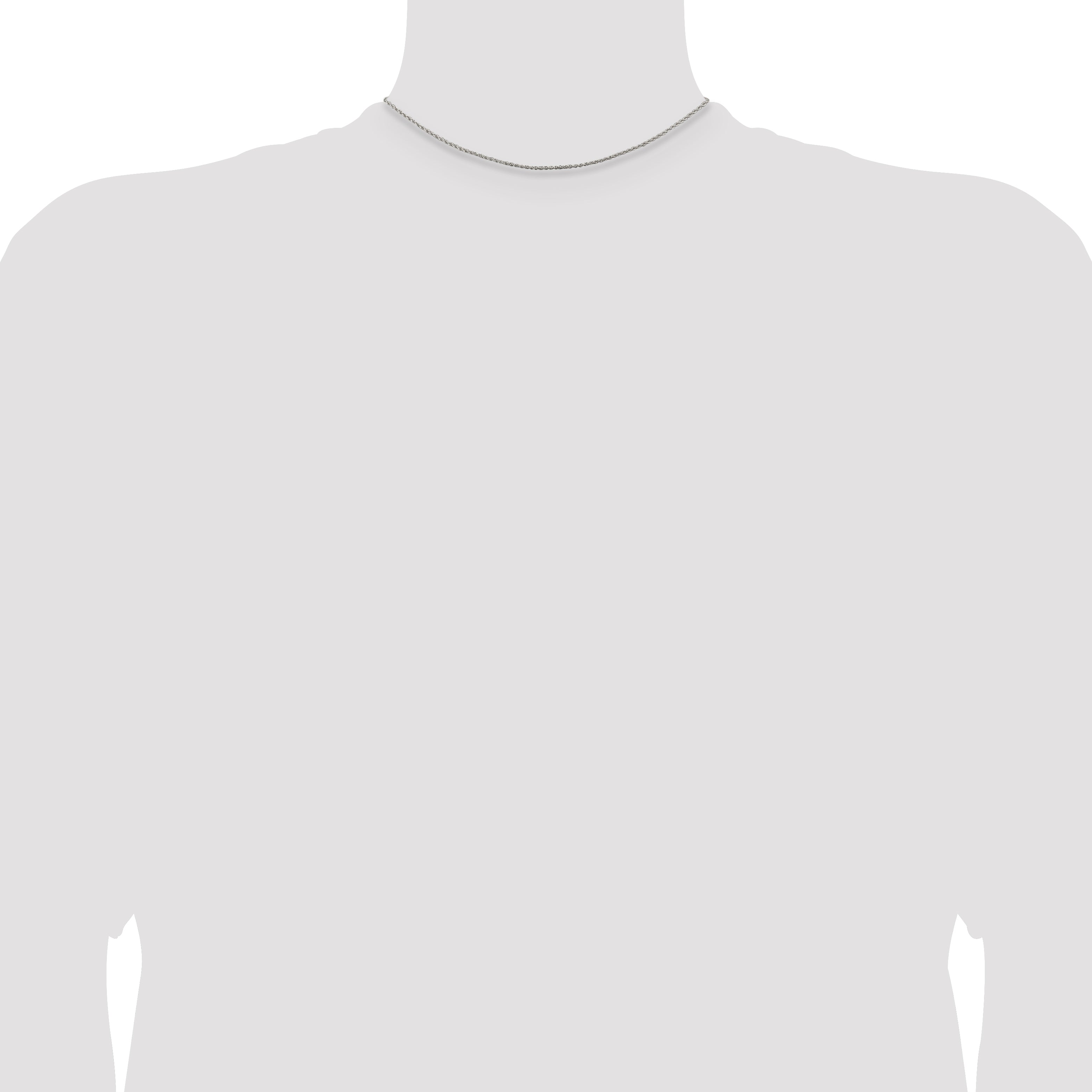 Sterling Silver Rhodium-plated 1.3mm Loose Rope Chain