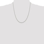 Sterling Silver Rhodium-plated 1.3mm Loose Rope Chain With 4in ext.
