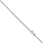 Sterling Silver Rhodium-plated 1.3mm Loose Rope Chain with a 2 inch extention