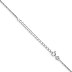 Sterling Silver Rhodium-plated 1.3mm Loose Rope Chain with a 2 inch extention