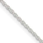 Sterling Silver Rope Chain Necklace 1.3mm