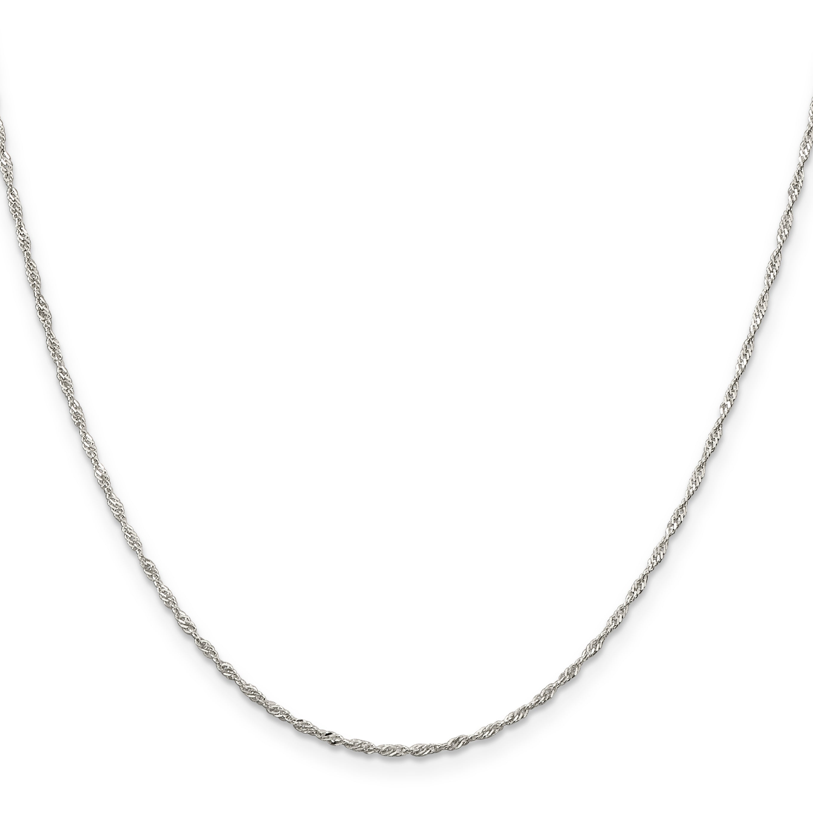 Sterling Silver 1.4mm Singapore Chain With Extension ext. Secondary image