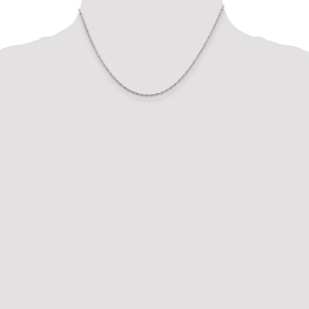 Sterling Silver Singapore Chain Necklace 1.4mm