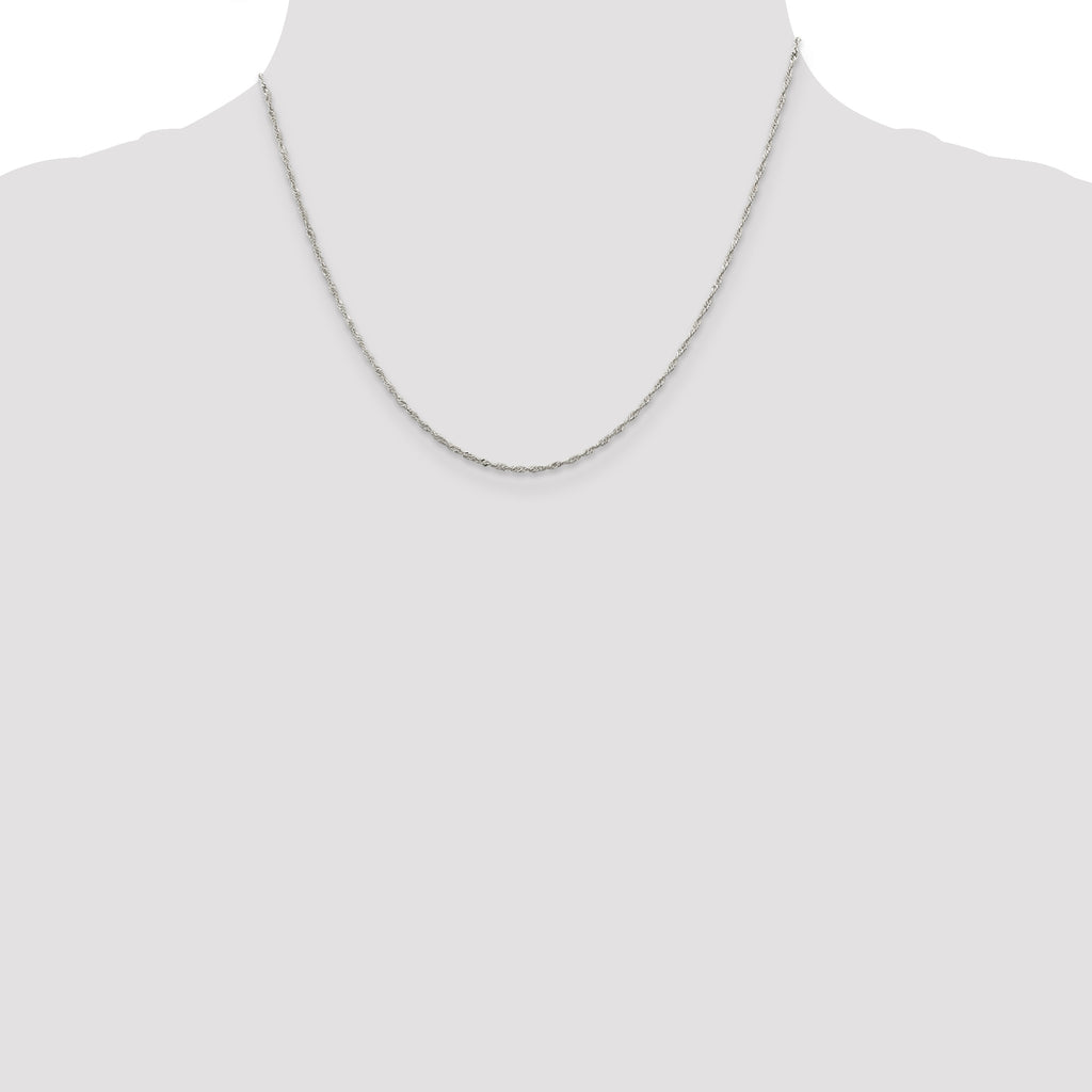 Sterling Silver 1.4mm Singapore Chain With Extension ext.