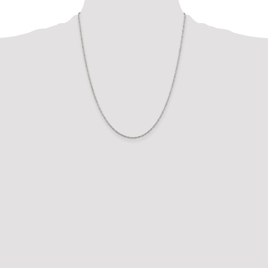Sterling Silver 1.4mm Singapore Chain With Extension ext.