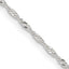 Sterling Silver 1.4mm Singapore Chain With Extension ext.