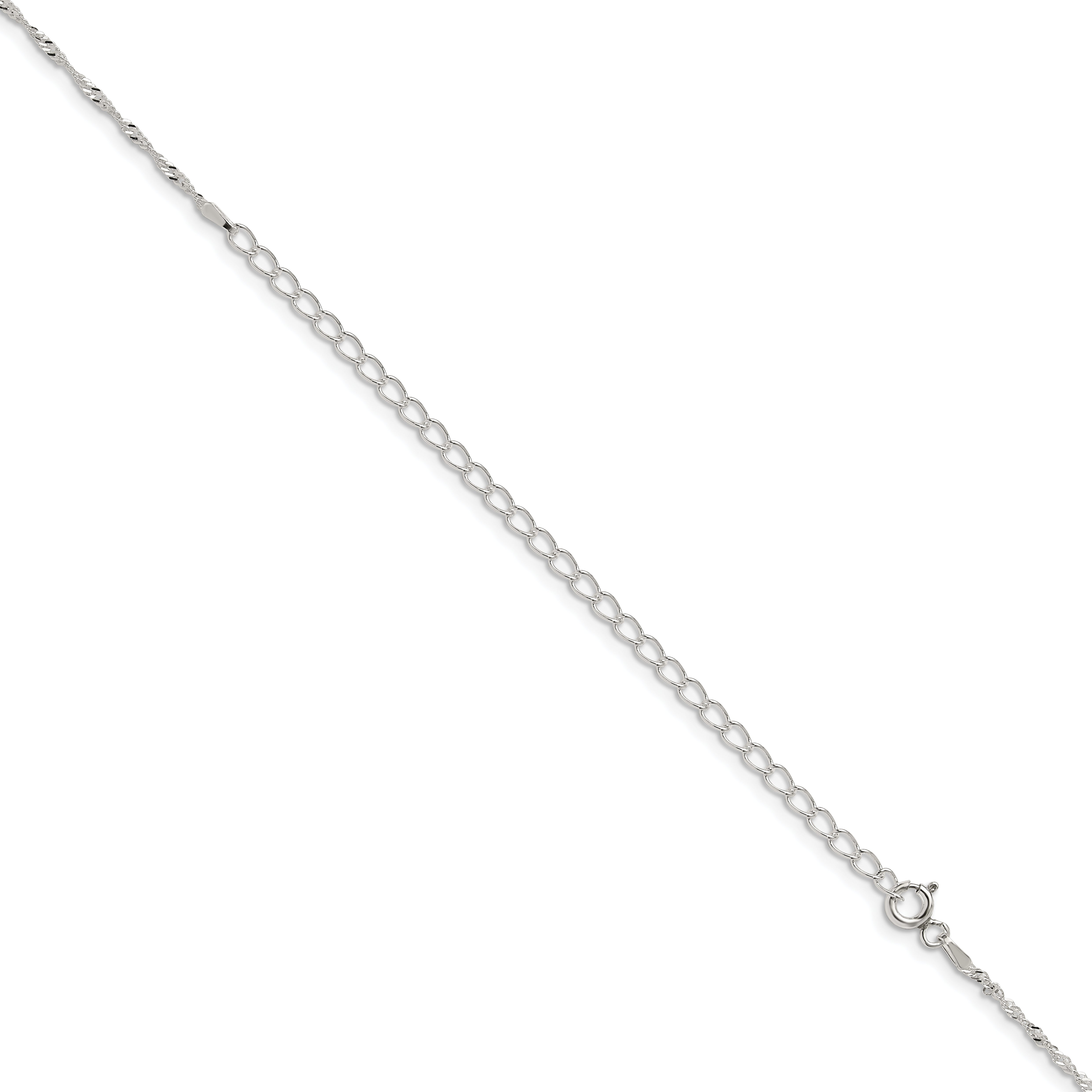 Sterling Silver 1.4mm Singapore Chain With 4in ext.