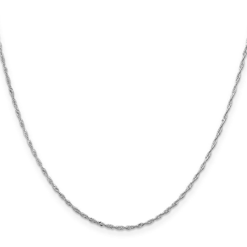 Sterling Silver Rhodium-Plated Singapore Chain Necklace 1.4mm