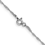 Sterling Silver Rhodium-Plated Singapore Chain Necklace 1.4mm