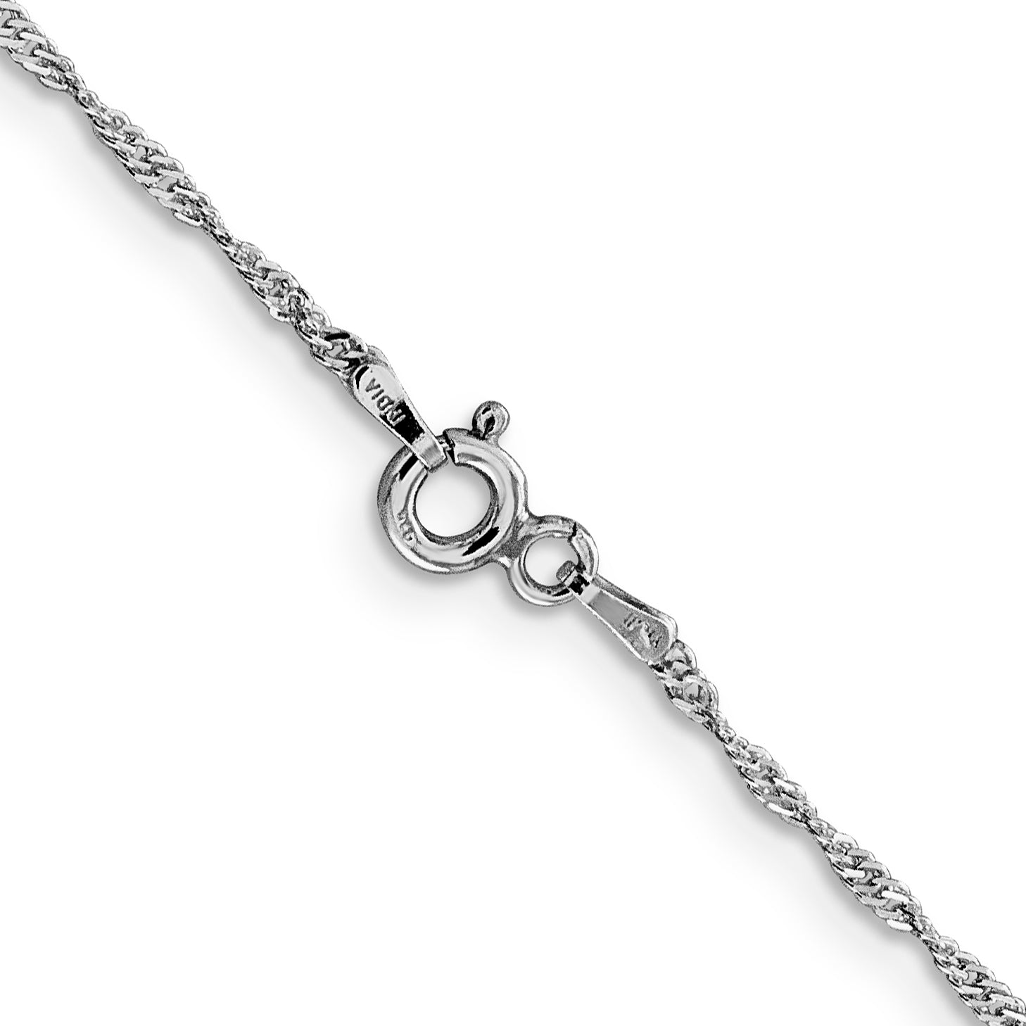 Sterling Silver Rhodium-Plated Singapore Chain Necklace 1.4mm