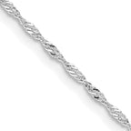 Sterling Silver Rhodium-Plated Singapore Chain Necklace 1.4mm
